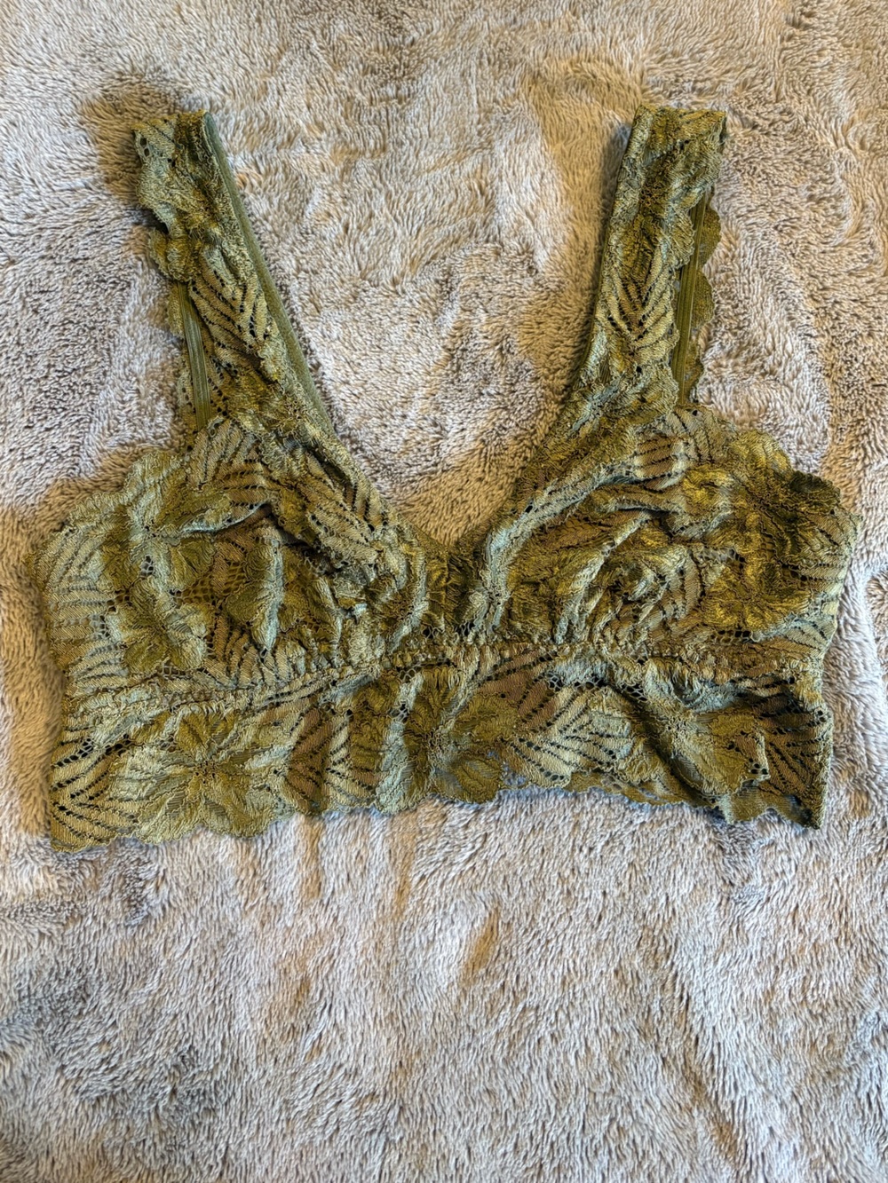 aerie Olive Green Lace Bralette